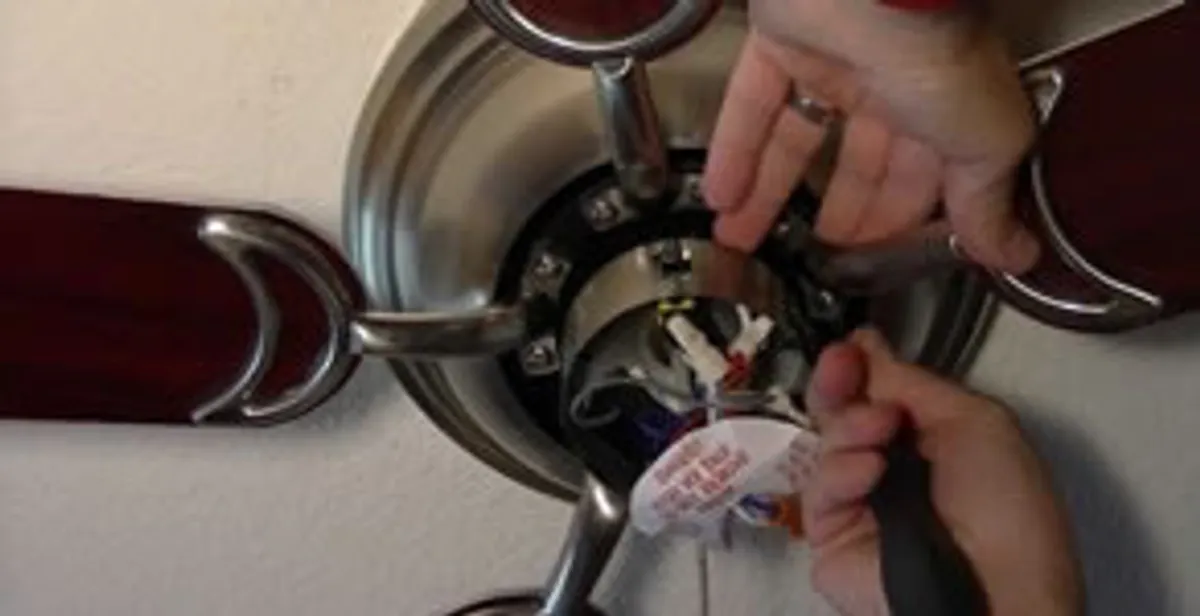 Ceiling fan installation with electrical wiring and mounting by professional electrician in Las Vegas, NV