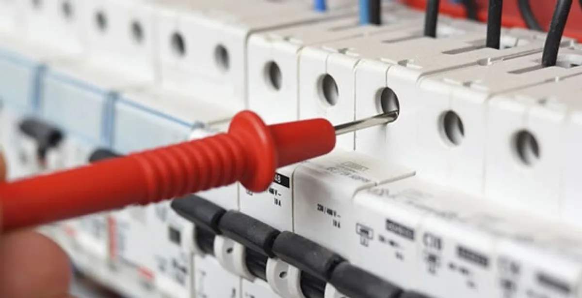 Electrical contractor testing circuit breakers during electrical repair in Nipton, CA