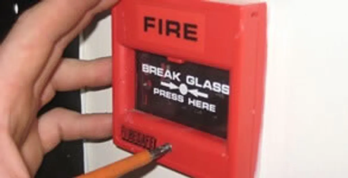 fire alarm installation service showing manual fire alarm pull station installed by licensed electricians in Las Vegas, NV